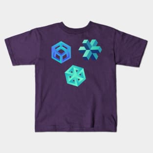 Strange Geometry - Aqua Pack Kids T-Shirt